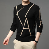 2021 New Fashion Brand Knit High End Designer Winter Wool Pullover Black Sweater For Man Cool Autum Casual Jumper Mens Clothing