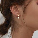 2022 New Cute Pearl Studs Small Hoop Earrings for Women Gold Color Eardrop Minimalist Tiny Huggies Hoops