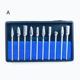 10pcs/box  Tungsten Steel Dental Carbide Burs Lab Burrs Tooth Drill Dental Lab Materials