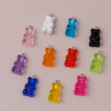 10pcs 22X11mm Candy Color Gummy Mini Bear Charms for Making Cute Earrings Pendants Necklaces DIY Creative Jewelry Finding