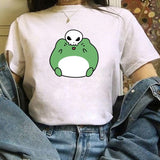 2021 Summer T-shirt Skateboard Woman Frog T shirt Harajuku Graphic Tee Y2k Top Aesthetic Clothes Vintage Fashion Shirt,Dropship