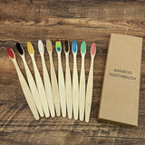 10PCS Colorful Natural Bamboo Toothbrush Set Soft Bristle Charcoal Teeth Whitening Bamboo Toothbrushes Soft Dental Oral Care