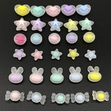 20 pcs Matte effect Heart Acrylic Beads Star Shape Beads Charms Bracelet Necklace Beads For Jewelry Making DIY Accessories