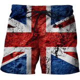 2020 Flag  3D Printing Shorts Men Elastic Waist Loose Trouser Quick Dry Men Clothes Beach Summer Mens Shorts Casual Short Homme