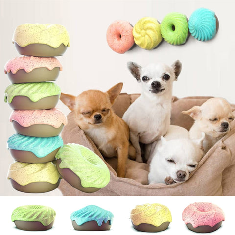 4Pcs/Set Doughnut Air Freshener Deodorant for Pet Cat Dog House Room Litter Rabbit Cage Solid Washable Long Lasting Aromatherapy image