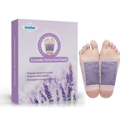 12pcs/Box Lavender Essential Detox Foot Patch Adhesive Body Toxins Feet Slimming Patch image