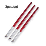 3Pcs Acrylic French Stripe Nail Art Liner Brush Set 3D Tips Manicuring Ultra-thin Line Drawing Pen UV Gel Brushes Painting Tools