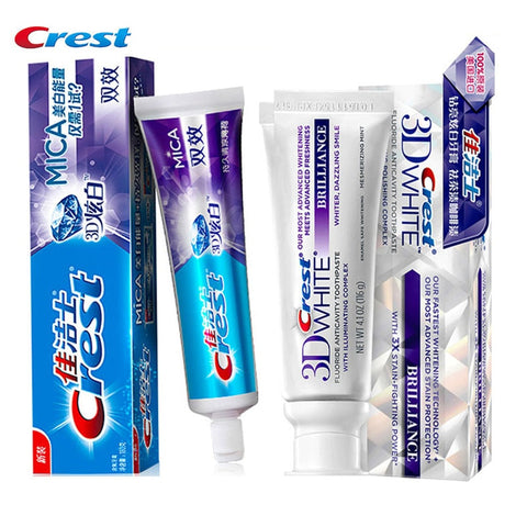 3D White Crest Toothpaste Brilliance Teeth Whitening Tooth Paste Fluoride Anticavity Complex  MICA Mint Flavor Tube Squeezer image