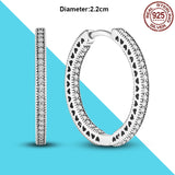 2021 New 925 Silver Charm Double Hoop Earrings Fit Original Brand Charms Diy Fine Jewelry Women Gift For Fine Earring Making