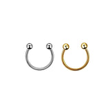 2Pcs Stainless Steel Cone Spike Horseshoe Circular Septum Nose Ring Nipple Hoops Nose Septum Eyebrow Ear Piercing Body Jewelry