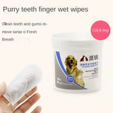 50 pieces Dog and cat finger wipes Pets clean teeth and gums to remove tartar Fresh breath gentle and non-irritating