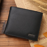 100% Genuine Leather Men Wallets Premium Product Real Cowhide Wallets for Man Short Black Walet Portefeuille Homme