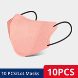 10-100pcs Adult Disposable Face Masks 3d 3-layer Anti Dust Colour Mouth Mascarillas Woman Black Pink Non-woven Breathable Mask