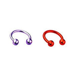 2Pcs Stainless Steel Cone Spike Horseshoe Circular Septum Nose Ring Nipple Hoops Nose Septum Eyebrow Ear Piercing Body Jewelry