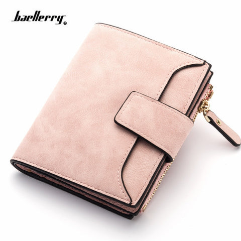 2021 Leather Women Wallet Hasp Small and Slim Coin Pocket Purse Women Wallets Cards Holders Luxury Brand Wallets Designer Purse image