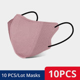 10-100pcs Adult Disposable Face Masks 3d 3-layer Anti Dust Colour Mouth Mascarillas Woman Black Pink Non-woven Breathable Mask